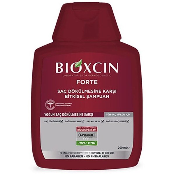 شامپو ضد ریزش و تقویت کننده مو بیوکسین فورت BIOXCIN FORTE قرمز 300 میل اورجینال فرمول آلمان تولید ترکیه